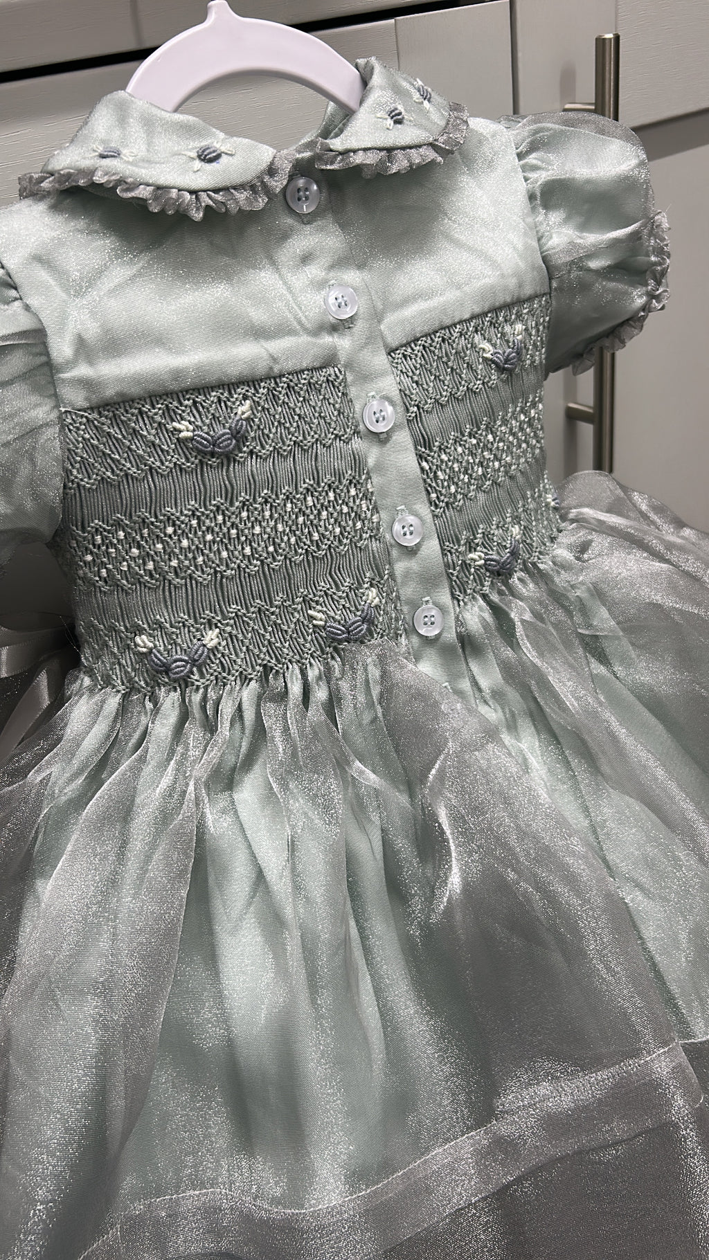 Silver organza dress
