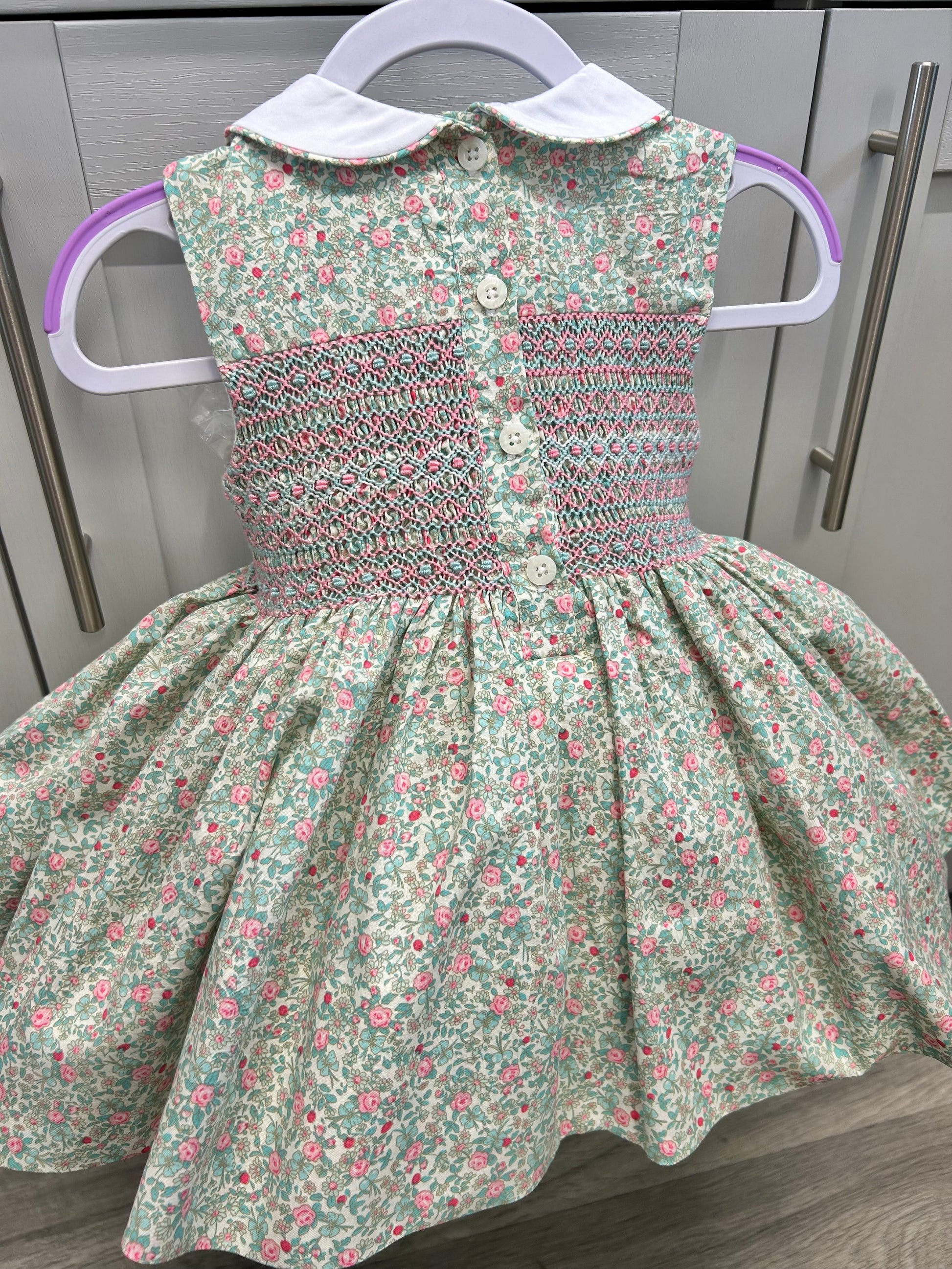 Mint floral sleeveless dresses