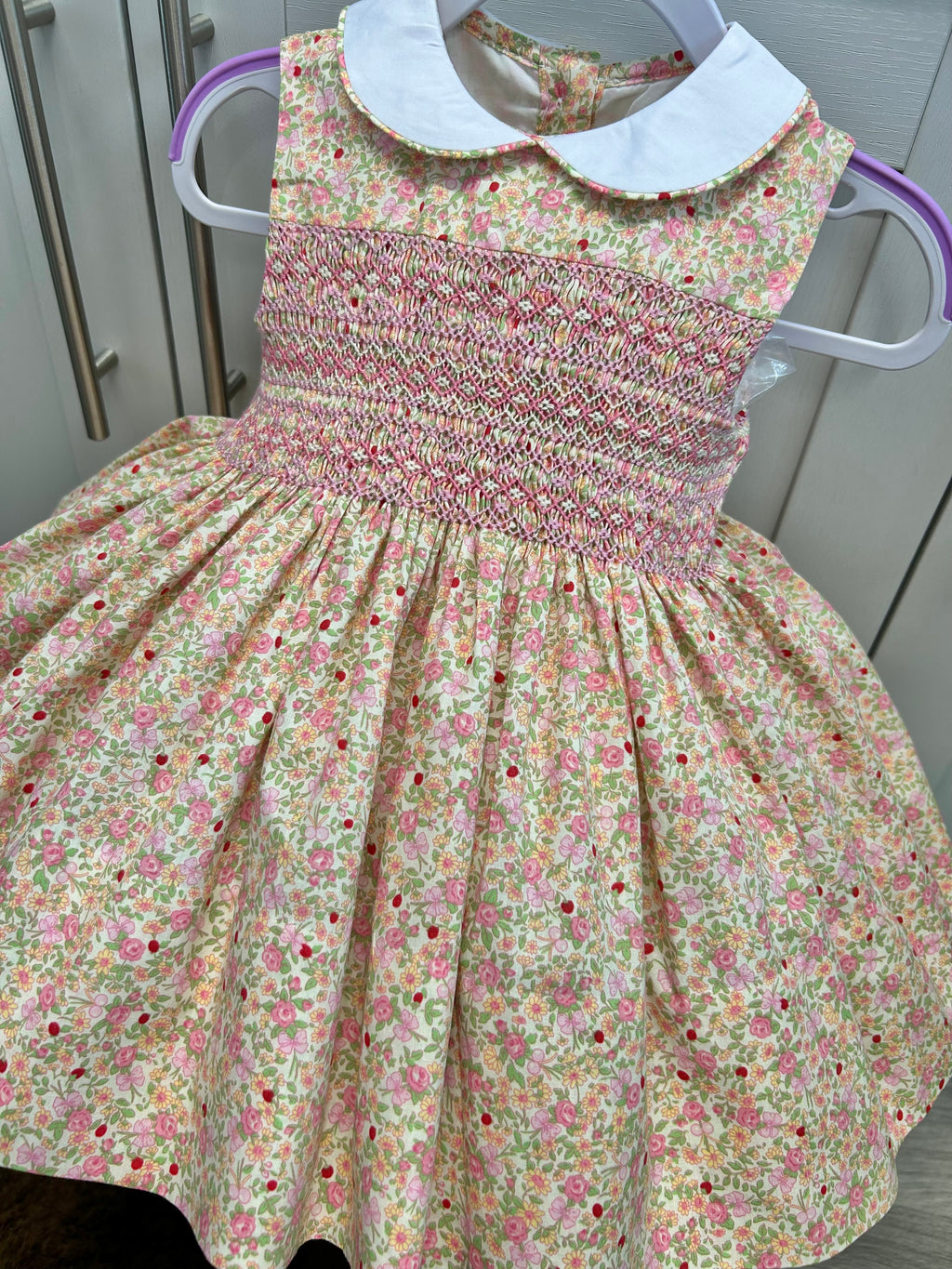 Peach Floral sleeveless dress