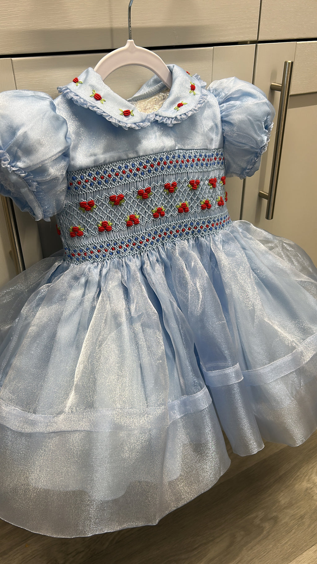 Blue organza Christmas dress