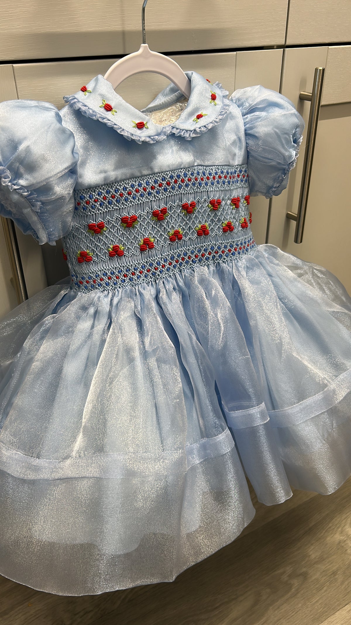 Blue organza Christmas dress