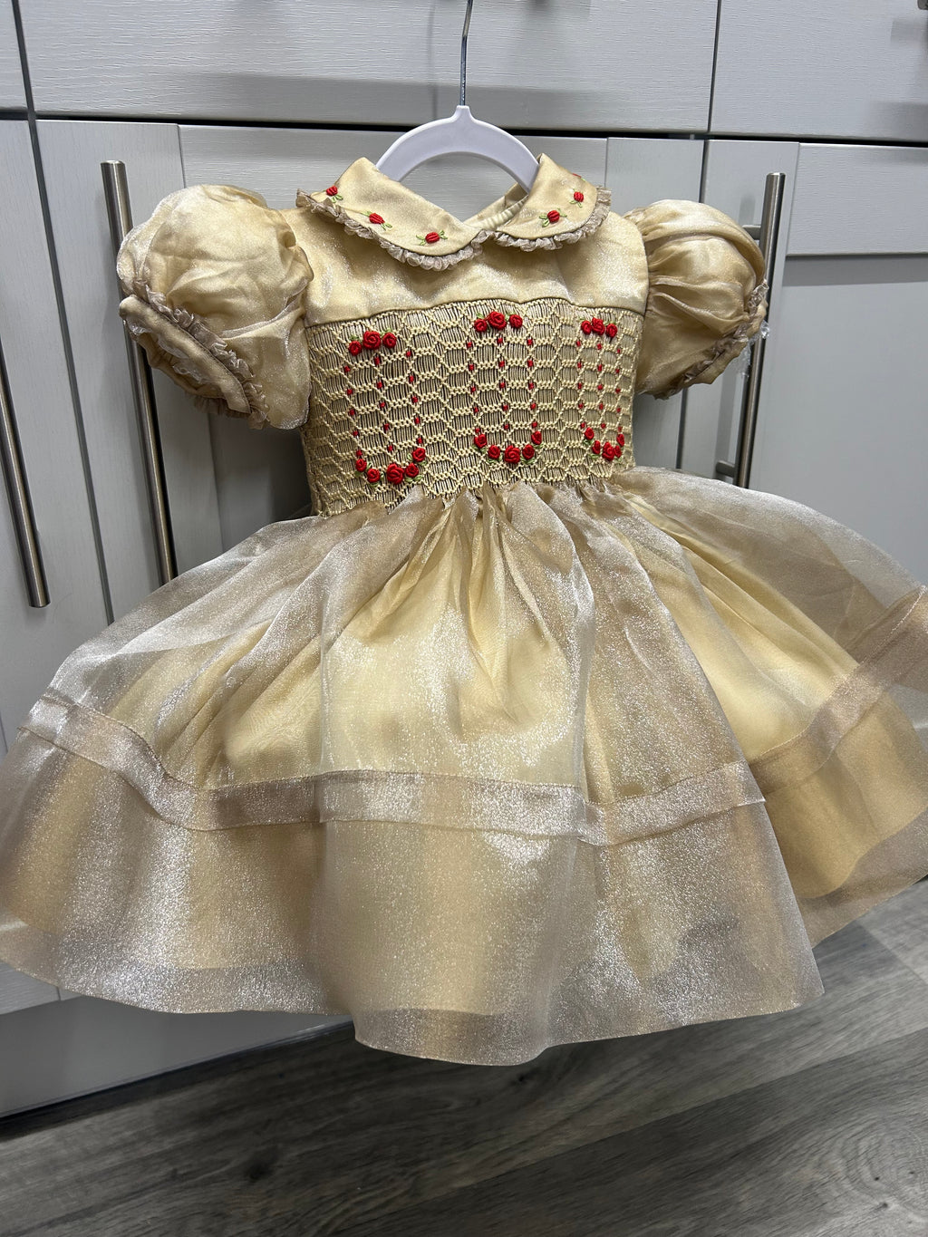 Gold organza Christmas dress