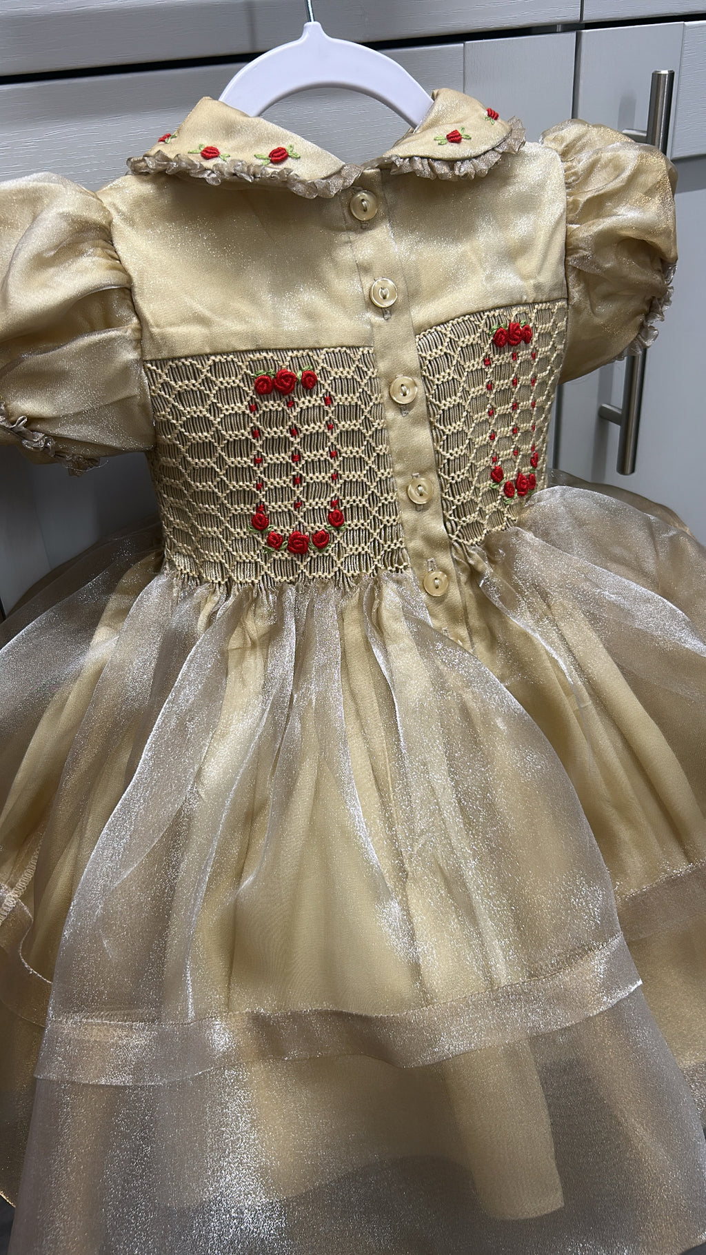 Gold organza Christmas dress