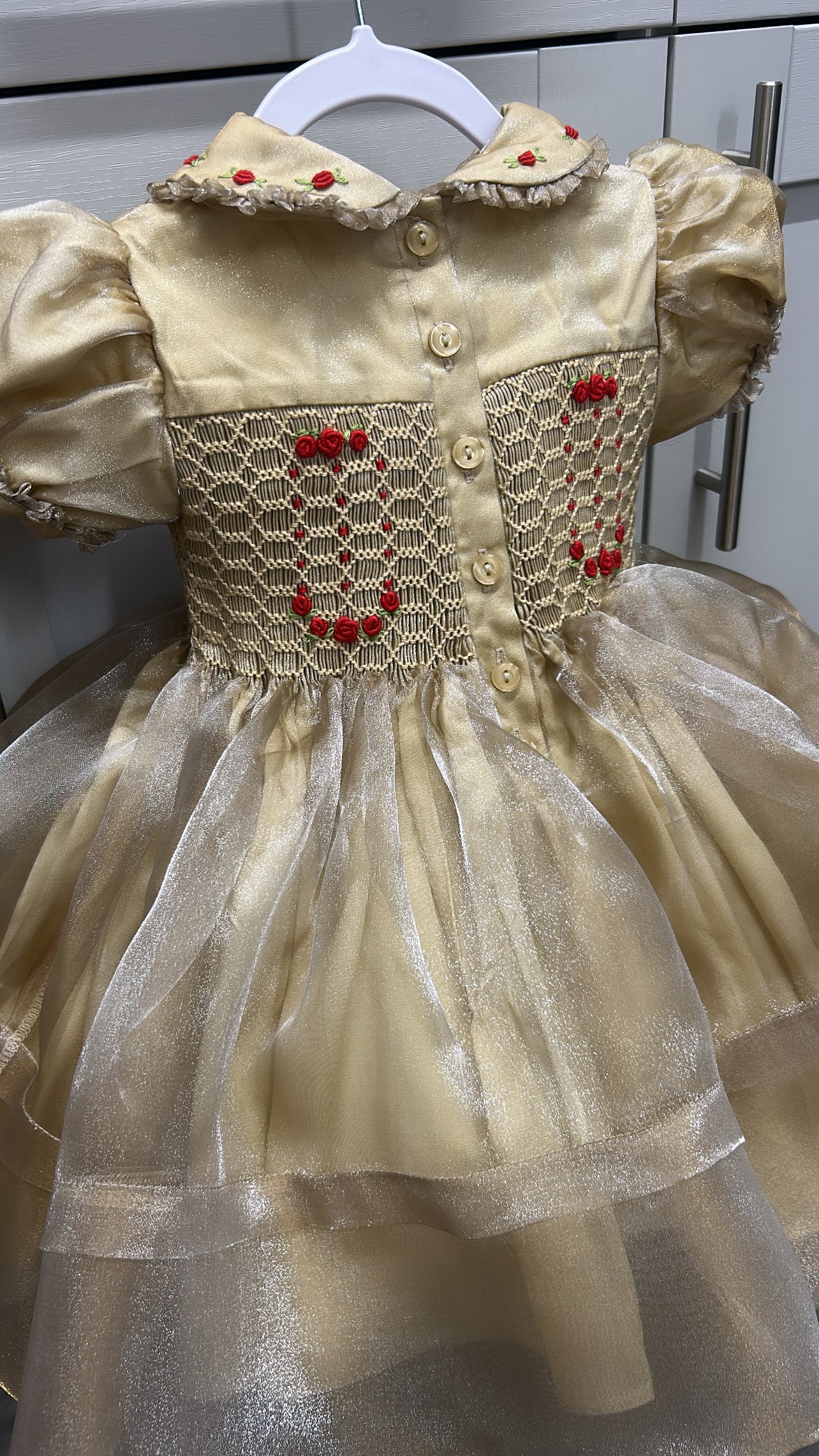 Gold organza Christmas dress