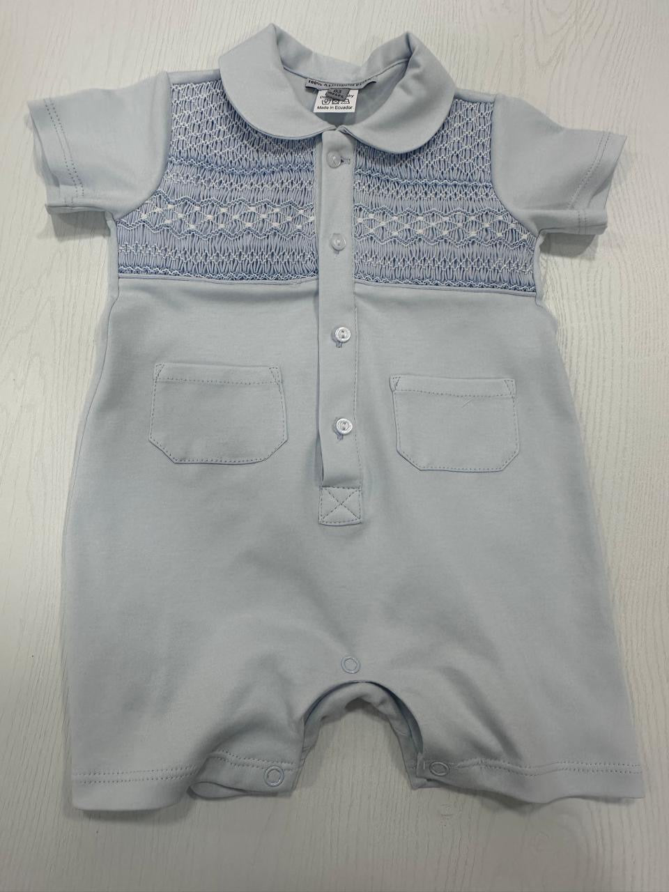 Boys blue Pima romper