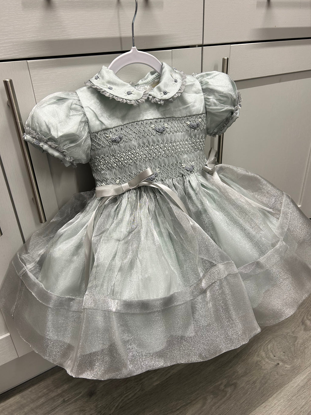 Silver organza dress