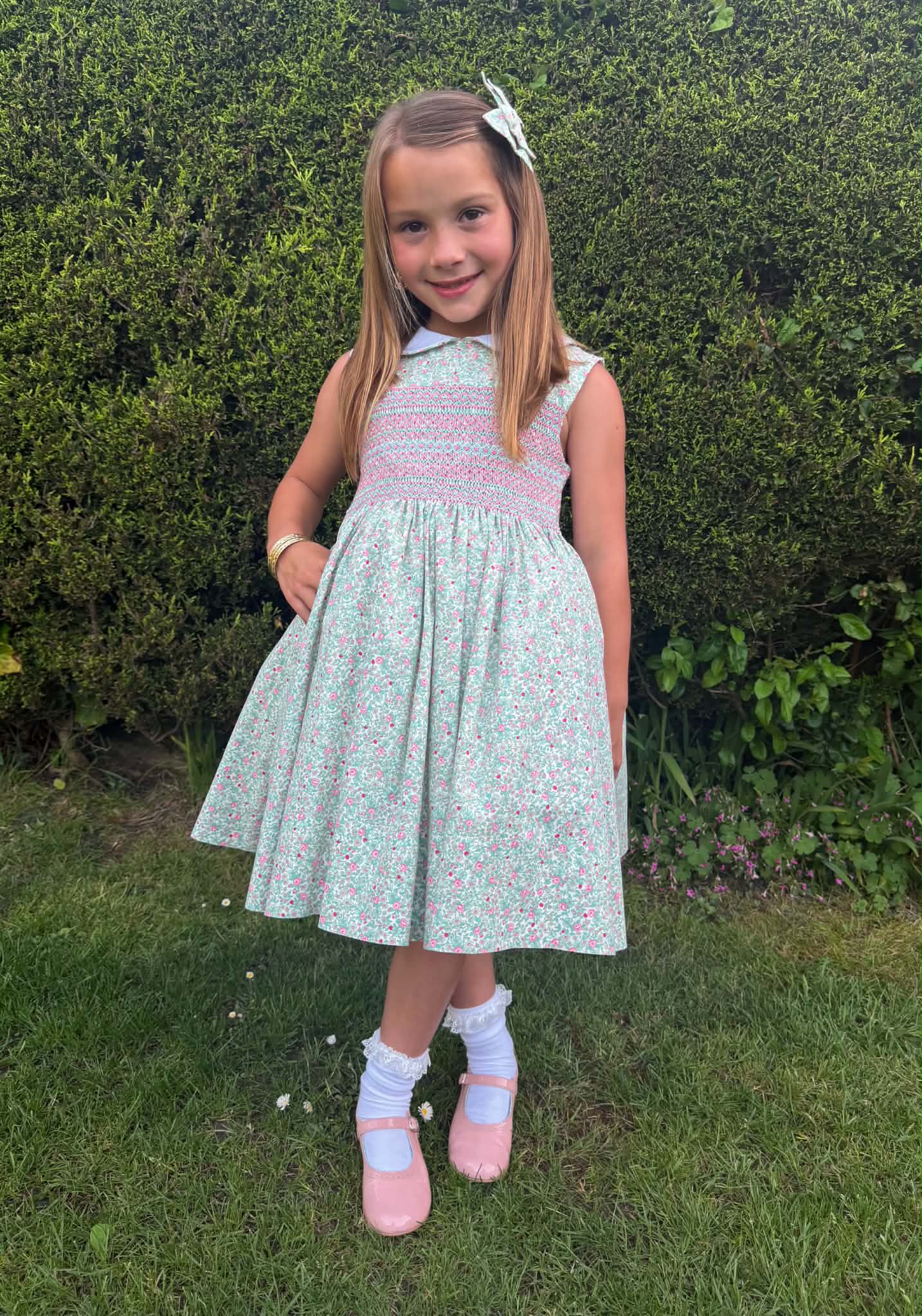 Mint floral sleeveless dresses