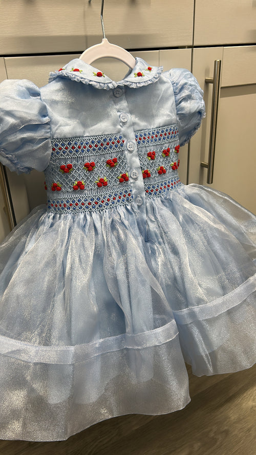 Blue organza Christmas dress