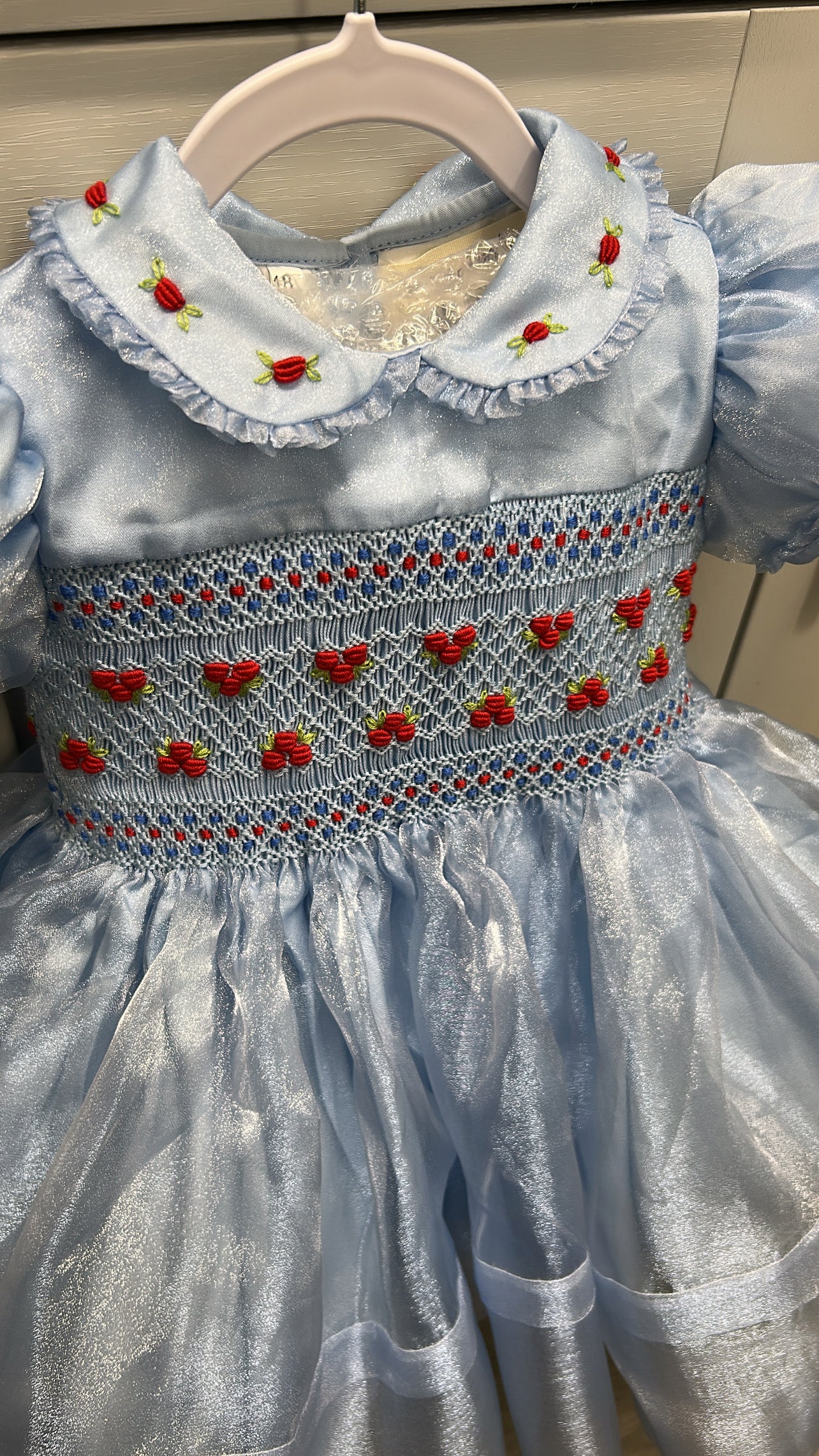 Blue organza Christmas dress