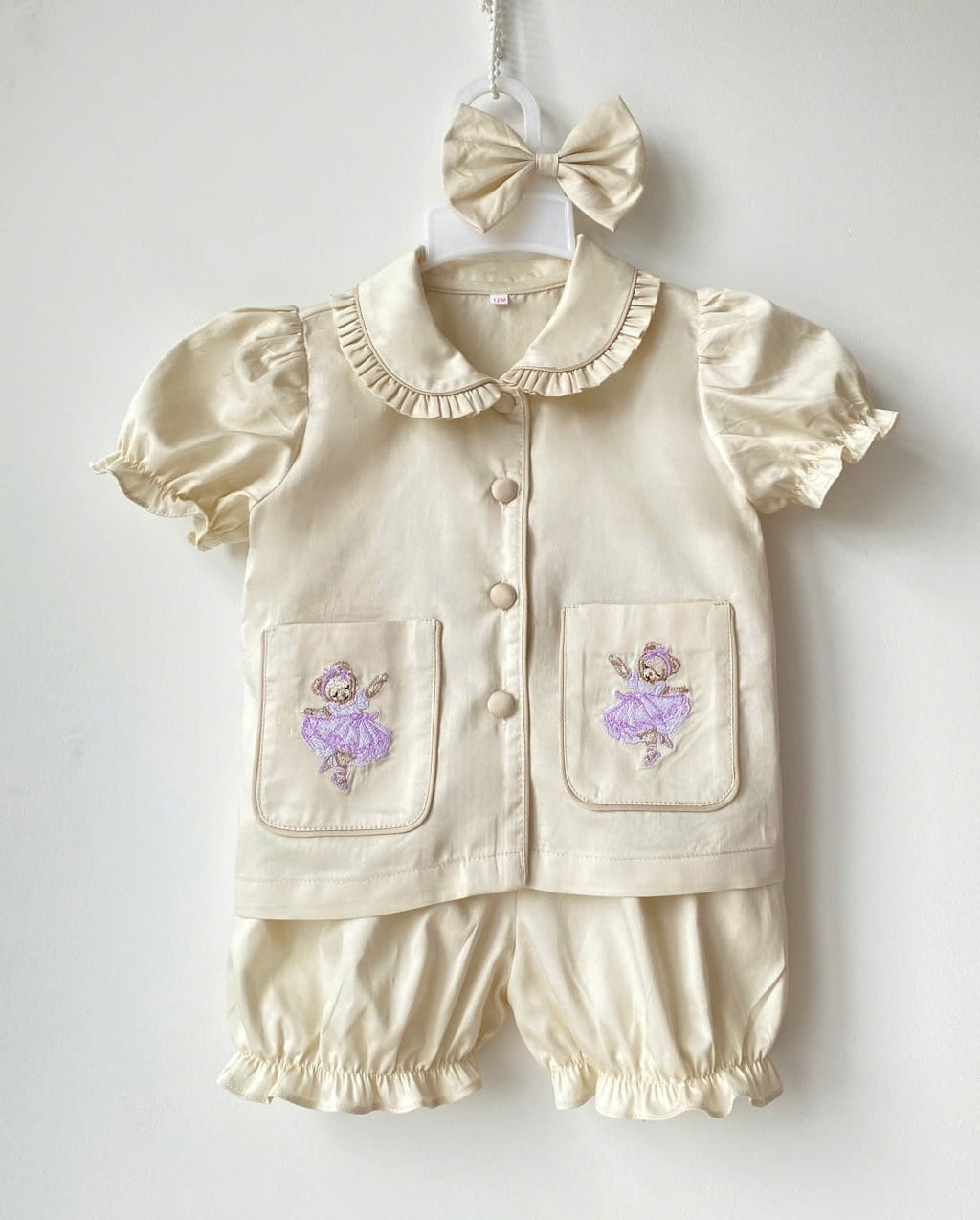 Cream bear pjs