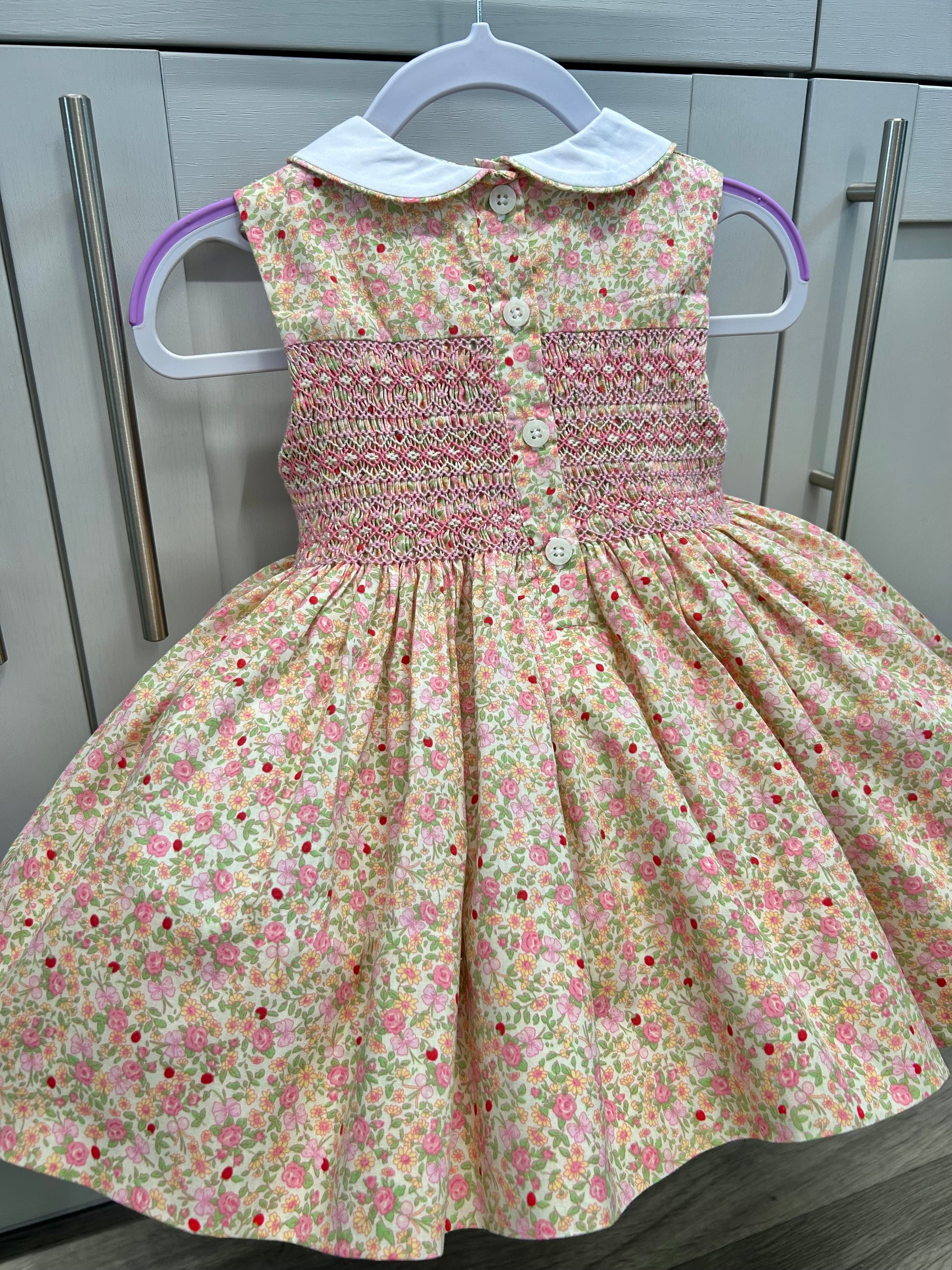 Peach Floral sleeveless dress