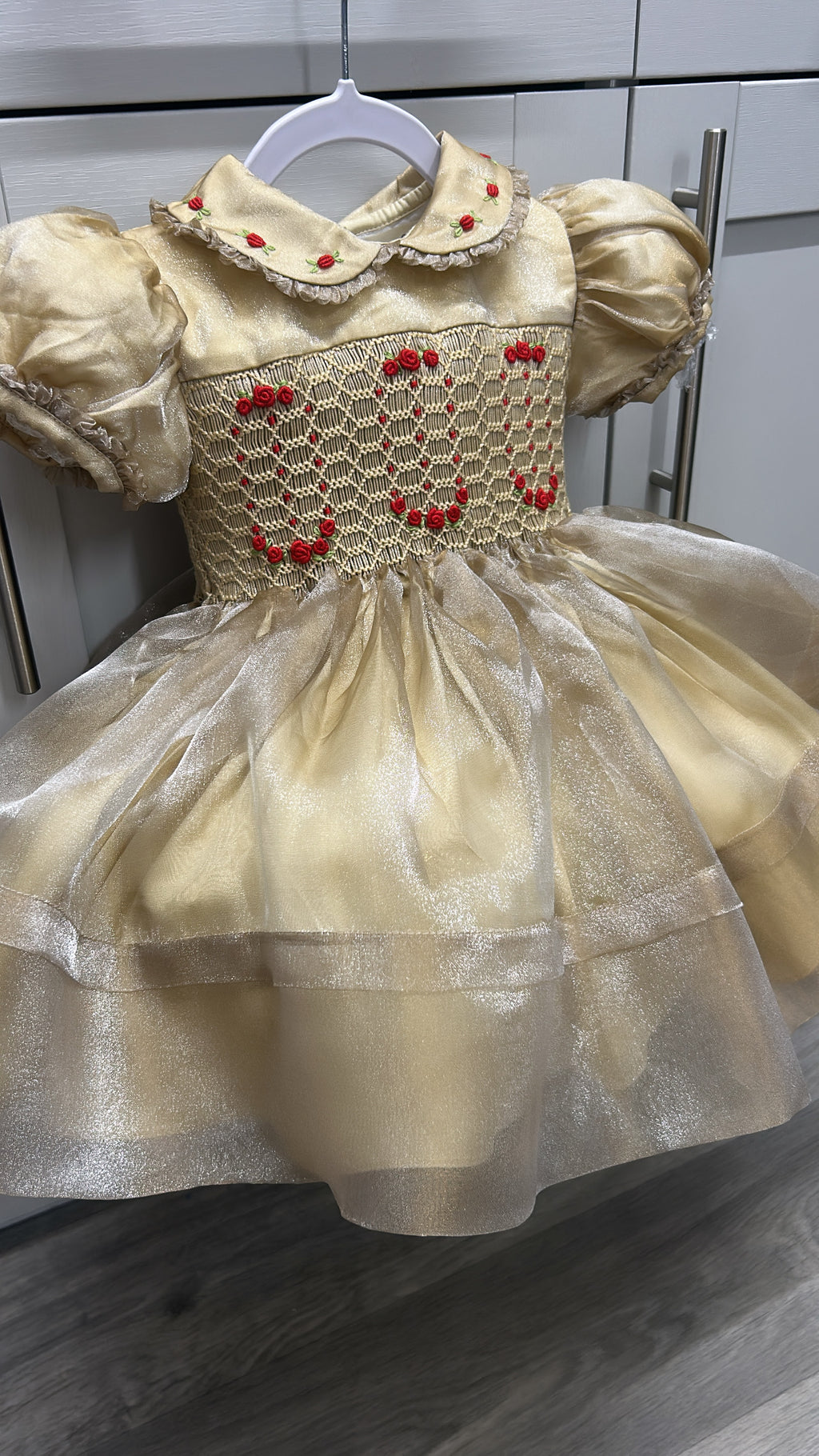 Gold organza Christmas dress