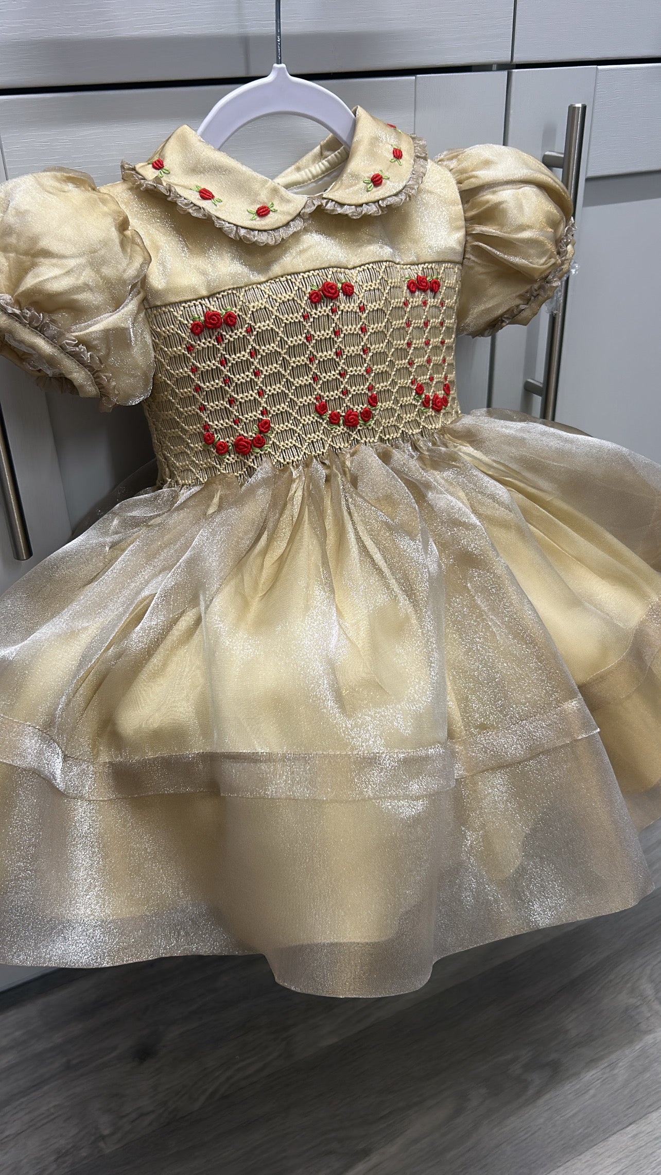 Gold organza Christmas dress