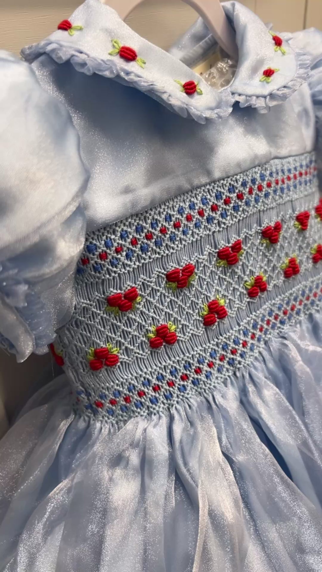 Blue organza Christmas dress