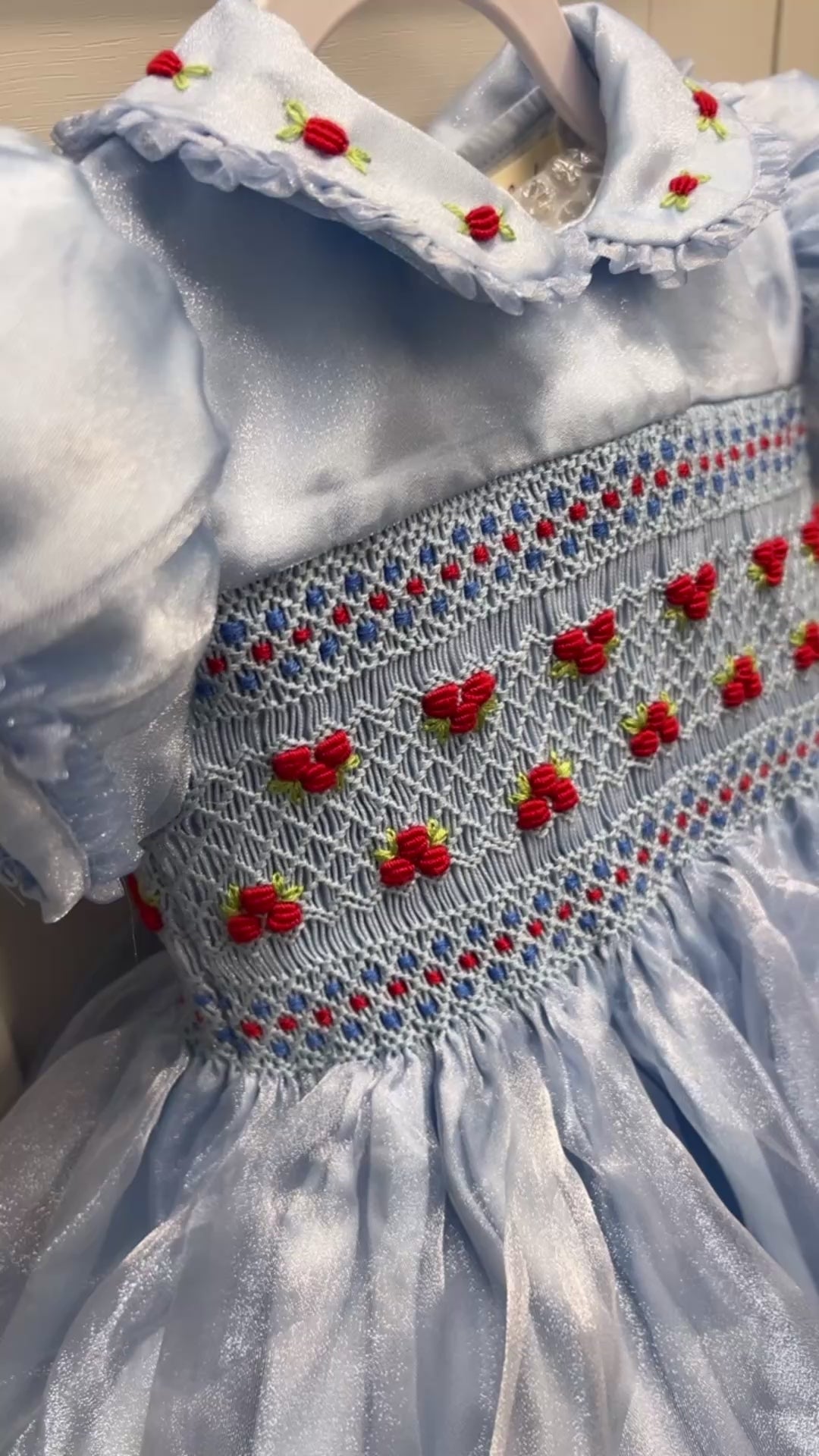 Blue organza Christmas dress