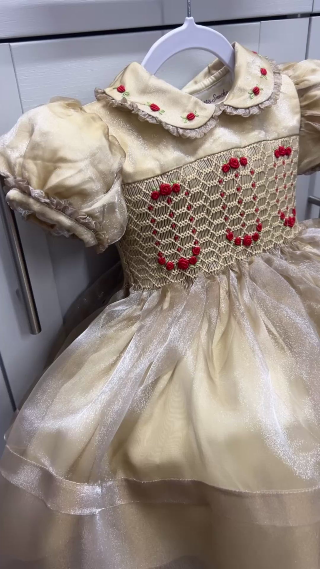 Gold organza Christmas dress